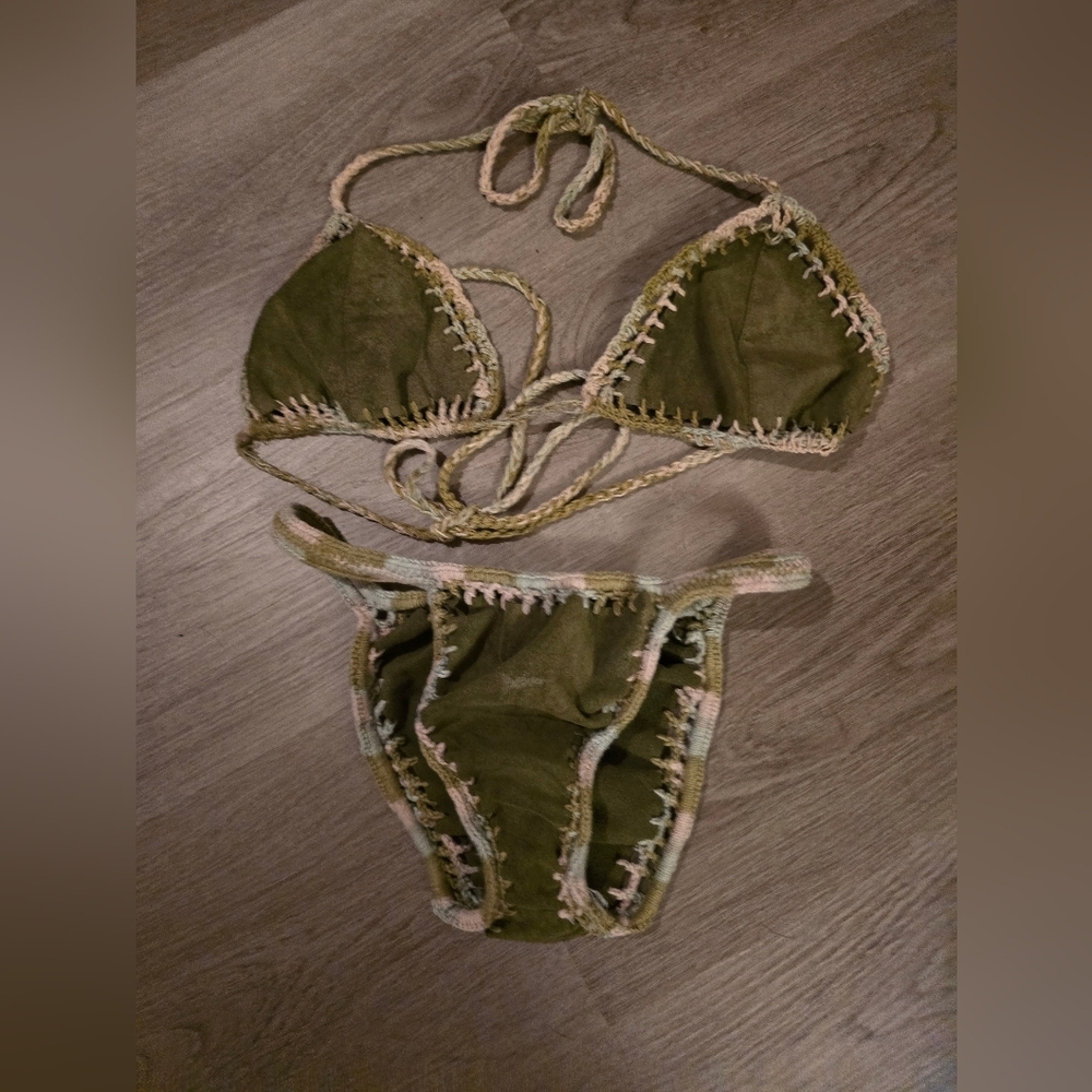 Mermaid Green Crochet Bikini Set